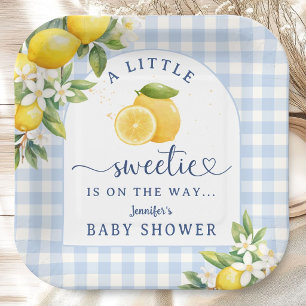 Lemon Citrus Baby Shower Boy Paper Plates