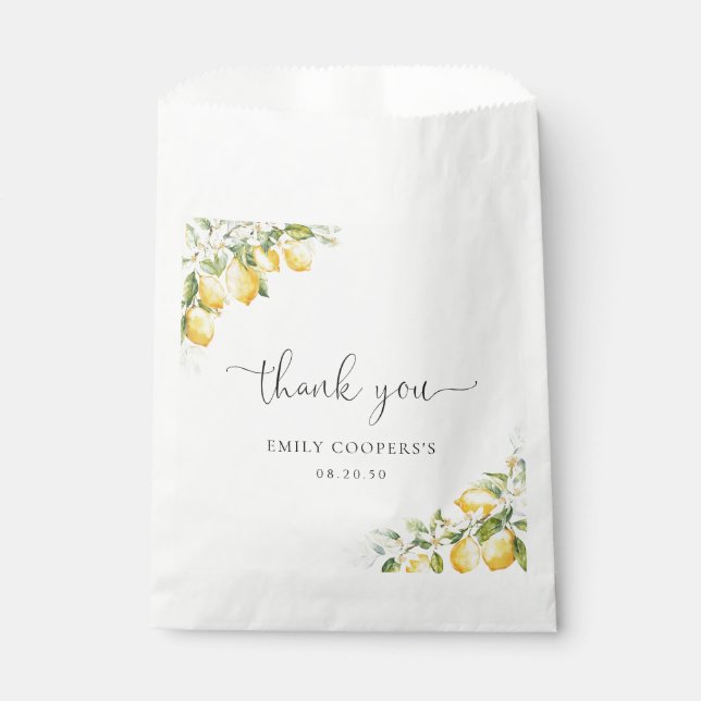 Lemon Citrus Baby Shower Favor Bag (Front)