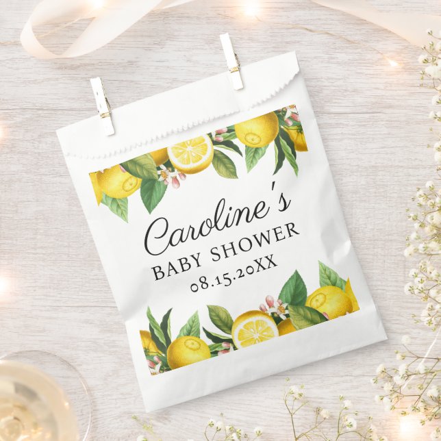 Lemon Citrus Baby Shower Favor Bag (Clipped)