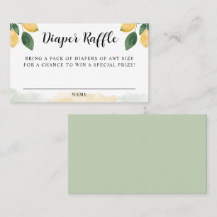 Lemon Citrus Baby Shower Game Diaper Raffle Card