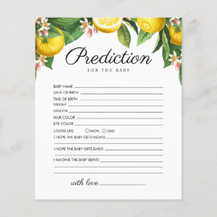 Lemon Citrus Baby Shower Game Prediction For Baby