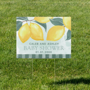 Lemon Citrus Baby Shower Outdoor Yard Sign