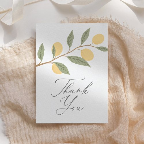 Lemon Citrus Baby Shower Thank You Card