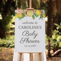 Lemon Citrus Baby Shower Welcome
