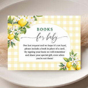 Lemon Citrus Baby Shower Yellow Books for Baby Enclosure Card