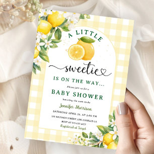 Lemon Citrus Baby Shower Yellow Gender Neutral Invitation