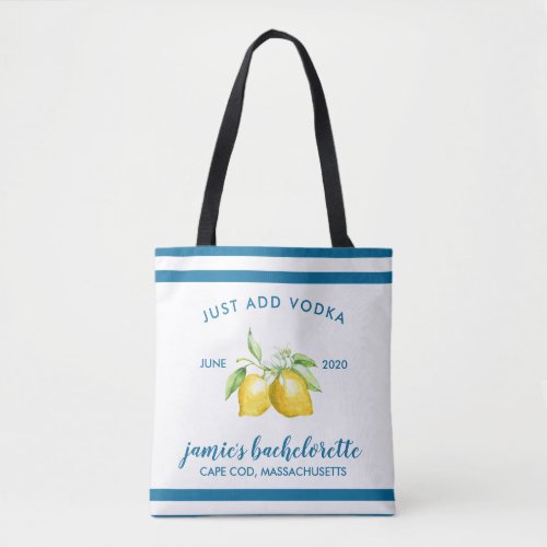Lemon Citrus Bachelorette Personalized Tote Bag