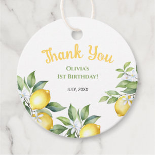 Lemon citrus birthday Favor Tags