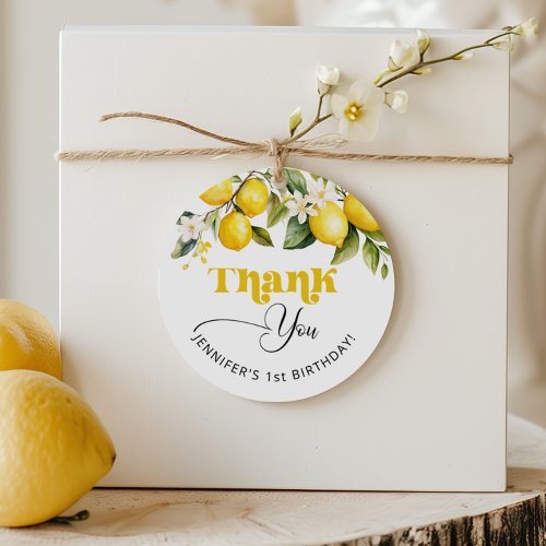 Lemon citrus birthday party thank you favor tags