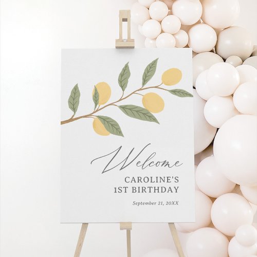 Lemon Citrus Birthday Welcome Sign