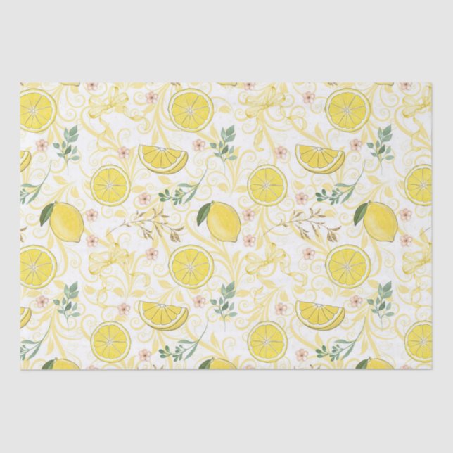  Lemon Citrus Botanical Tissue Paper (Front)