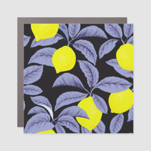 Lemon citrus, botanical vintage design. car magnet