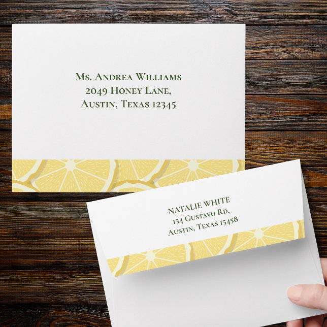 Lemon Citrus Bridal Shower Envelope | Minimal  (Creator Uploaded)