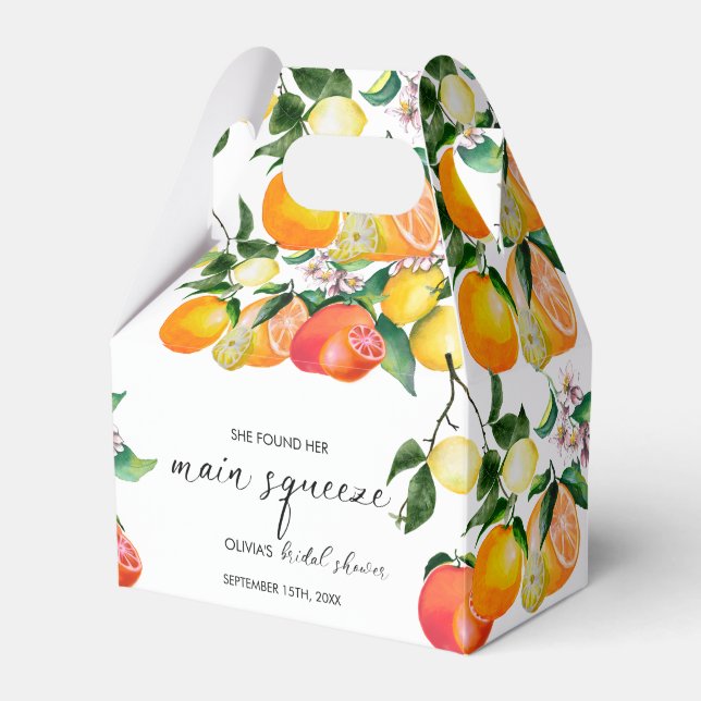 Lemon | Citrus | Bridal Shower  Favor Boxes (Front Side)