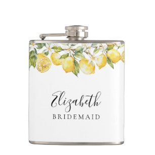 Lemon Citrus Bridal Shower Flask