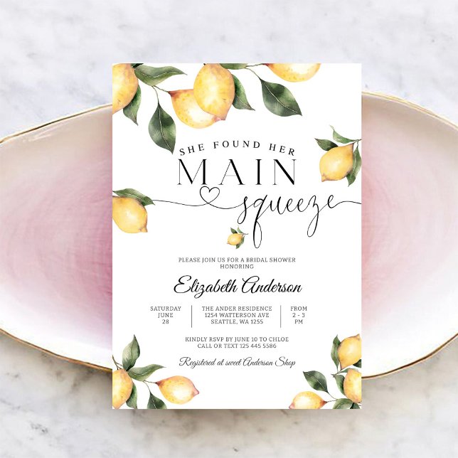 Lemon Citrus Bridal Shower Invitation (Creator Uploaded)