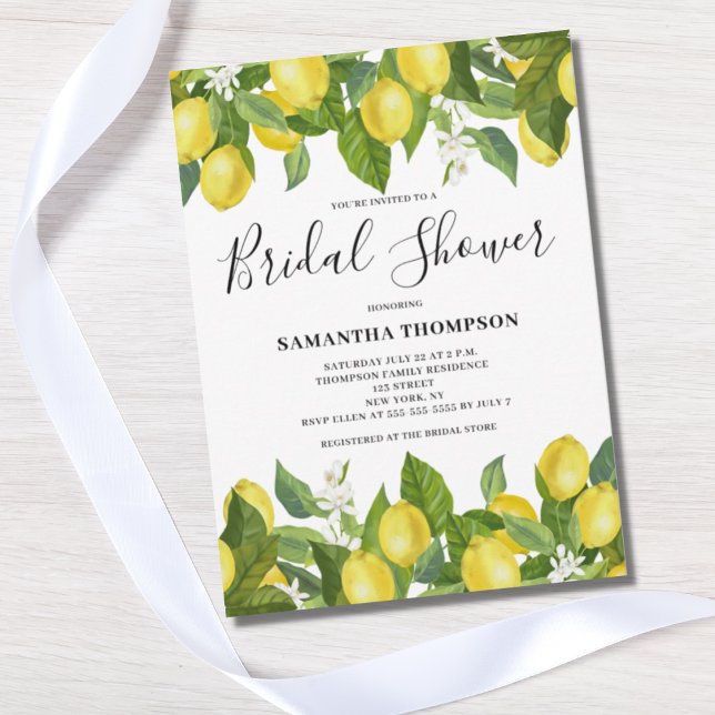 Lemon Citrus Bridal Shower Invitation (Creator Uploaded)