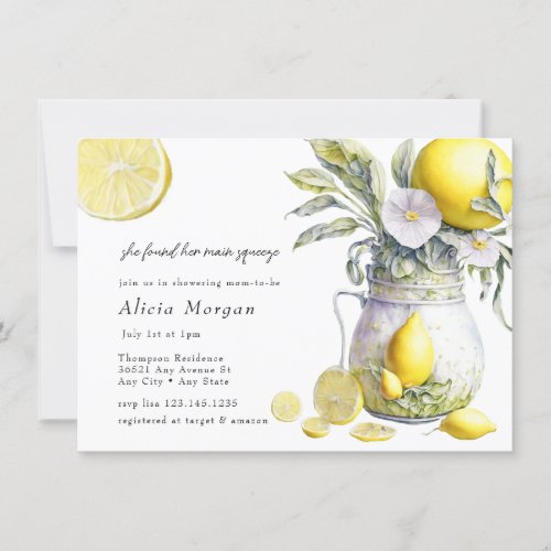 Lemon  Citrus Bridal Shower Invitation