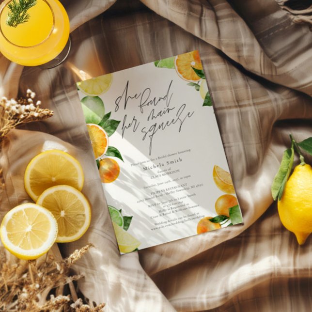 Lemon Citrus Bridal Shower Invitation | Main Squee (Creator Uploaded)