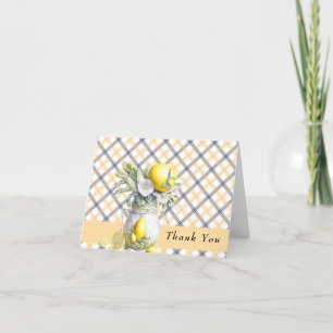 Lemon Citrus Bridal Shower Letterpress Thank You Card