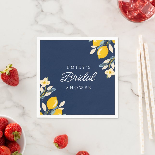 Lemon Citrus Bridal Shower Napkins (Insitu)