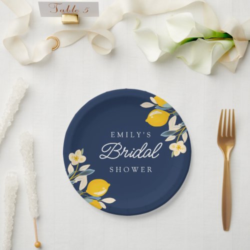 Lemon Citrus Bridal Shower Paper Plates