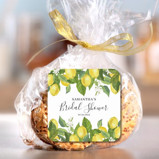 Lemon Citrus Bridal Shower  Square Sticker (Creator Uploaded)