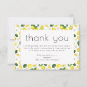 Lemon Citrus Bridal Shower Thank You Card (Front)