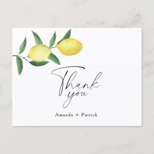 Lemon Citrus _ bridal shower thank you card