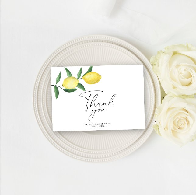 Lemon Citrus - bridal shower thank you card (Creator Uploaded)