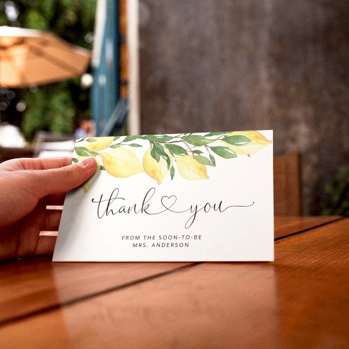 Lemon Citrus Bridal Shower Thank You Card