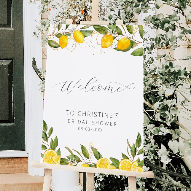 Lemon Citrus Bridal Shower Welcome Foam Board (Creator Uploaded)