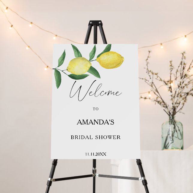 Lemon Citrus - bridal shower welcome sign (In Situ (Stand))
