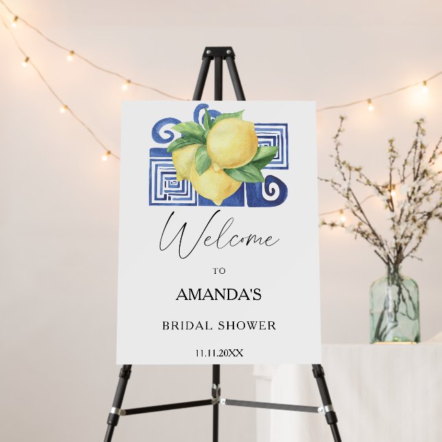 Lemon Citrus - bridal shower welcome sign (In Situ (Stand))