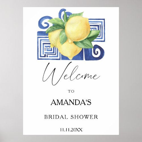 Lemon Citrus _ bridal shower welcome sign