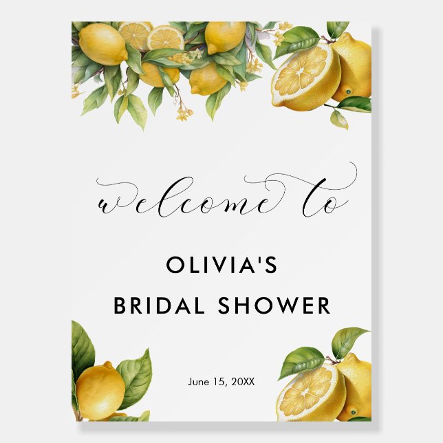 Lemon | Citrus | Bridal Shower Welcome Sign (Front)