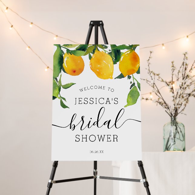Lemon Citrus Bridal Shower Welcome Sign (In Situ (Stand))