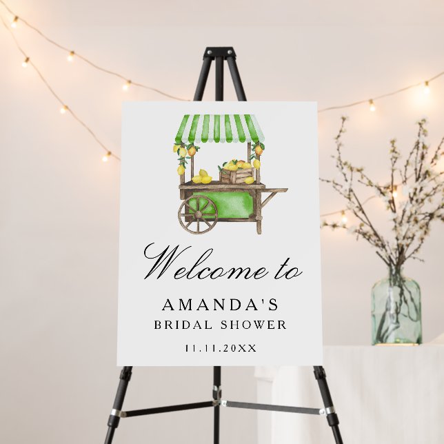 Lemon Citrus - bridal shower welcome sign (In Situ (Stand))