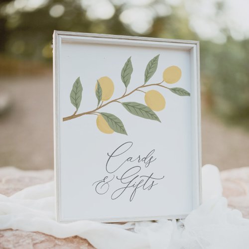 Lemon Citrus Cards and Gifts Sign