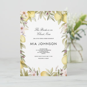 Lemon citrus classic  bridal shower invitation