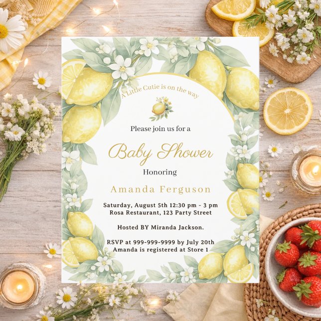 Lemon citrus cutie Baby Shower invitation (Creator Uploaded)