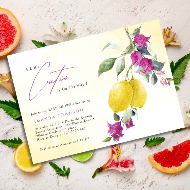 Lemon Citrus Cutie Mama's main Squeeze Baby Shower Invitation (Creator Uploaded)
