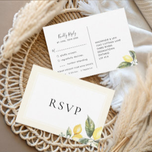 Lemon Citrus Elegant Menu Choice RSVP Card