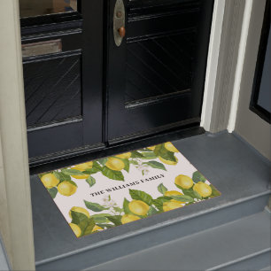 Lemon Citrus Family Name Door Mat