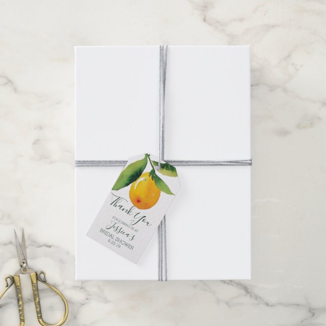 Lemon Citrus Favor Tags (With Twine)