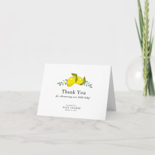 Lemon Citrus Floral Baby Shower Thank You Card