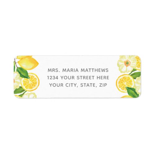 Lemon Citrus Floral yellow and green Label