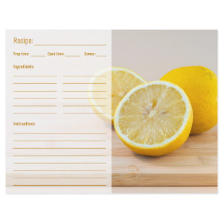Lemon Citrus Food Photo With Recipe Template