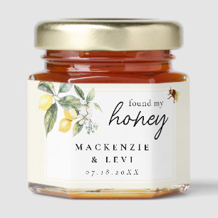 Lemon Citrus Found My Honey Wedding Jar Favors