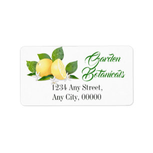 Lemon Citrus Fruit Botanical Floral Garden Label